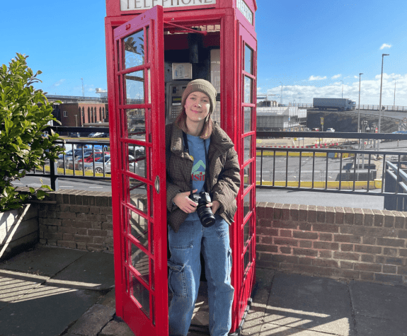 girl in phone box